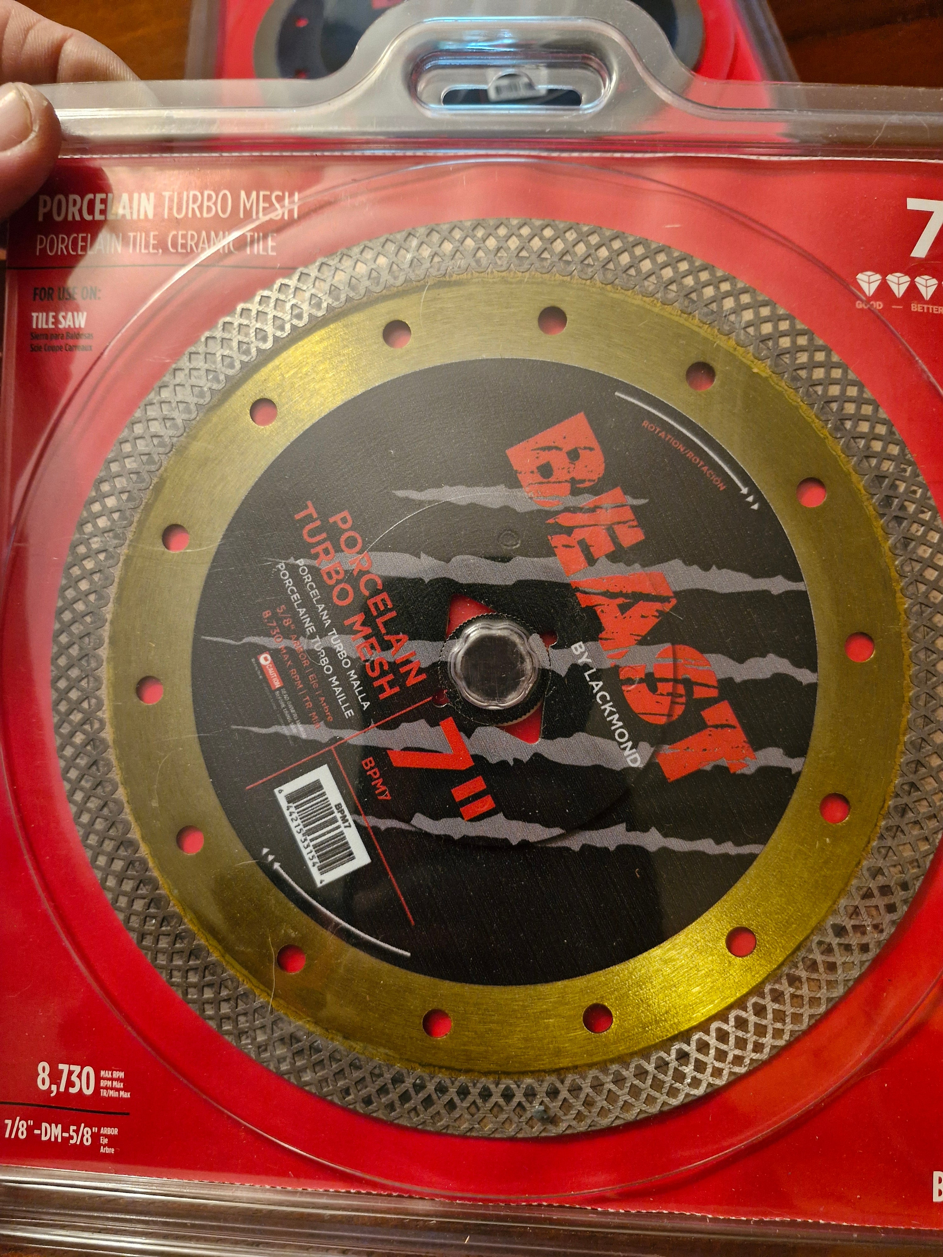 Lackmond Beast 7" turbo mesh blade- BPM7 YELLOW